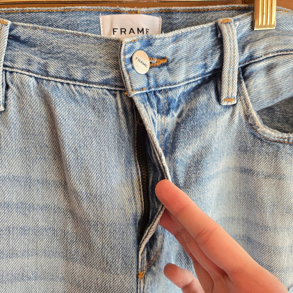 Frame Le Garcon Boyfriend Jean Distressed Natoma Wash 26 Light Blue Denim Boho - Picture 4 of 6
